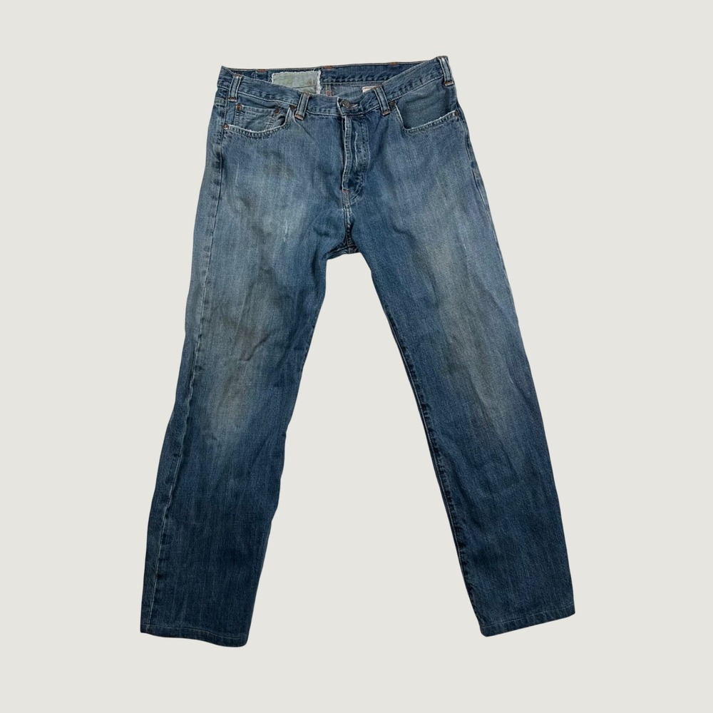 Hollister Vintage 5 Pocket Straight Jeans Mens 34x30 Button Fly Blue Denim Y2K